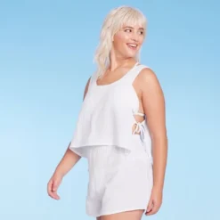 Women's Side-Tie Cover Up Cropped Tank Top - Wild Fable™ -Wild Fable GUEST 07b4d415 f7f9 406d 9c96 8d12364d40b9