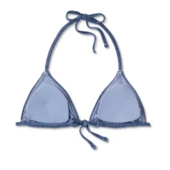 Women's Denim Textured Triangle Bikini Top - Wild Fable™ Denim Blue -Wild Fable GUEST 0cf0bccb ca47 4001 8463 207f46be0df7