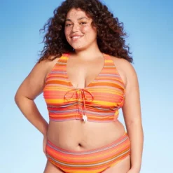 Women's Drawstring Ruched Halter Longline Bikini Top - Wild Fable™ -Wild Fable GUEST 0dbf9232 6530 4998 b7fa 1f1b3b113e1b