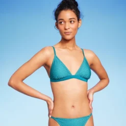 Women's Crochet Overlay Triangle Bikini Top - Wild Fable™ Blue -Wild Fable GUEST 166718fb 0fce 4ca2 acd0 73f8ae32c289