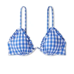 Women's Ruffle Trim Textured Underwire Bikini Top - Wild Fable™ Cobalt Blue Gingham Print 14 Women's Ruffle Trim Textured Underwire Bikini Top - Wild Fable™ Cobalt Blue Gingham Print -Wild Fable GUEST 16a32617 90a3 4af8 907e 24bf39a9c34c