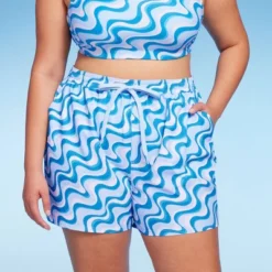 Women's 5" Board Swim Shorts - Wild Fable™ Multi Blue Swirl Print -Wild Fable GUEST 19ccdb06 ab5f 4a58 9432 12ba71070a8c