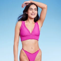 Women's Smocked Detail Longline Bikini Top - Wild Fable™ Purple -Wild Fable GUEST 1ab89b57 73c0 4251 bc3d e955a793b9a7