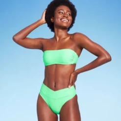 Women's Crossover High Leg Cheeky Mid-Rise Bikini Bottom - Wild Fable™ -Wild Fable GUEST 1c4fca13 0367 497b 8718 a3572d067feb