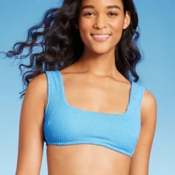 Women's Pucker Square Neck Wide Strap Bralette Bikini Top - Wild Fable™ -Wild Fable GUEST 23a5c769 9c57 43ef ae2d d1bbe867a541