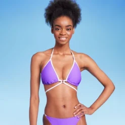 Women's Strappy Ring Front Triangle Bikini Top - Wild Fable™ Purple -Wild Fable GUEST 246aa763 798b 4356 ac37 c4f4cce486c6