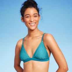 Women's Crochet Overlay Triangle Bikini Top - Wild Fable™ Blue -Wild Fable GUEST 29587fb4 55f3 47fa a274 a2f30575281f