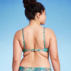 Women's Scoop Front Bralette Bikini Top - Wild Fable™ Blue Patchwork Print -Wild Fable GUEST 3b1e2ee6 8d20 4431 bd97 df379dcffc40