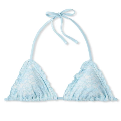 Women's Lace Detail Triangle Bikini Top - Wild Fable™ Blue 7 Women's Lace Detail Triangle Bikini Top - Wild Fable™ Blue - Image 5