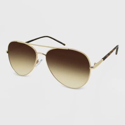 Women's Metal Aviator Sunglasses - Wild Fable™ Gold 3 Women's Metal Aviator Sunglasses - Wild Fable™ Gold