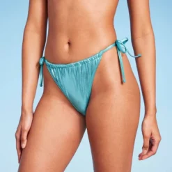 Women's Foil Strappy Extra High Leg Super Cheeky Bikini Bottom - Wild Fable™ Teal Blue -Wild Fable GUEST 4b668b4e d9d7 44b6 b666 428ced852e4a