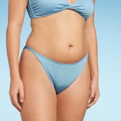 Women's Low-Rise Cheeky High Leg Bikini Bottom - Wild Fable™ Blue Lurex -Wild Fable GUEST 4ce2f7b0 be16 4e80 8b94 391e641fc5ef