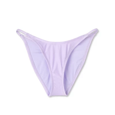 Women's Side Tab High Leg Cheeky Bikini Bottom - Wild Fable™ Shiny Light Purple 7 Women's Side Tab High Leg Cheeky Bikini Bottom - Wild Fable™ Shiny Light Purple - Image 5