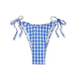Women's Side-Tie Ultra High Leg Super Cheeky Bikini Bottom - Wild Fable™ Cobalt Blue Gingham Print 14 Women's Side-Tie Ultra High Leg Super Cheeky Bikini Bottom - Wild Fable™ Cobalt Blue Gingham Print -Wild Fable GUEST 516be7a1 4105 4f24 b44c 1812f3565a4c