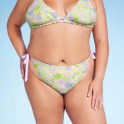 Women's Reversible Side-Tie Extra High Leg Cheeky Bikini Bottom - Wild Fable™ Green Floral Print/Purple Gingham Print 9 Women's Reversible Side-Tie Extra High Leg Cheeky Bikini Bottom - Wild Fable™ Green Floral Print/Purple Gingham Print -Wild Fable GUEST 53223c69 479d 4c2f 9035 7c1cd38e2b40
