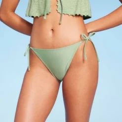 Women's Side-Tie Medium Coverage Bikini Bottom - Wild Fable™ Soft Green -Wild Fable GUEST 5336476b d9cf 4c6a 88ea b13487097351