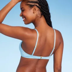 Women's Twist-Front Bralette Bikini Top - Wild Fable⢠Blue Lurex