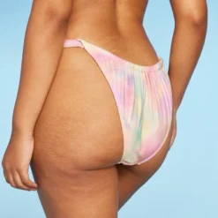 Women's Mesh Overlay Wide Strap Adjustable Ultra High Leg Bikini Bottom - Wild Fable™ Multi Swirl Print -Wild Fable GUEST 549b5894 ba24 443d 92b3 4793b37ea877