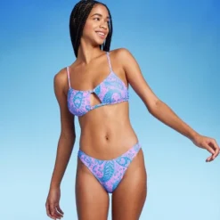 Women's Paisley Print Low-Rise Cheeky High Leg Bikini Bottom - Wild Fable™ Blue/Pink 8 Women's Paisley Print Low-Rise Cheeky High Leg Bikini Bottom - Wild Fable™ Blue/Pink -Wild Fable GUEST 67766313 9f8b 47b7 ab8b c17c6e355fb8
