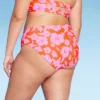 Women's High Leg Extra Cheeky Low-Rise Bikini Bottom - Wild Fable™ Orange/Pink Tropical Print -Wild Fable GUEST 68942af9 5de4 42e0 a475 bae27d492ad9