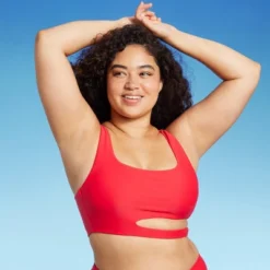 Women's Cut Out Longline Bralette Bikini Top - Wild Fable™ Red -Wild Fable GUEST 6a4a0402 f92f 45d8 8282 62225da5dab1