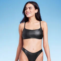 Women's Faux Leather Bralette Bikini Top - Wild Fable™ Black 16 Women's Faux Leather Bralette Bikini Top - Wild Fable™ Black -Wild Fable GUEST 6de6a10b c9b4 454a 84e9 82bed3b0536e