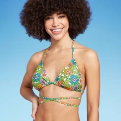 Women's Triangle Wrap Bikini Top - Wild Fable™ Multi Floral Print -Wild Fable GUEST 731283f8 8922 4e4d a9c2 da519d352a40