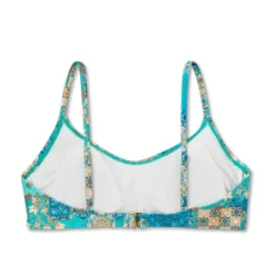 Women's Scoop Front Bralette Bikini Top - Wild Fable™ Blue Patchwork Print -Wild Fable GUEST 757ef835 f2ee 4b6a 991e 60c0c3e96ff4