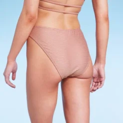 Women's High Leg Cheeky Bikini Bottom - Wild Fable⢠Brown Lurex