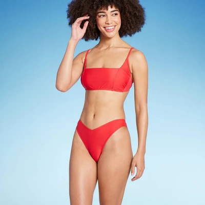 Women's Low-Rise Super Cheeky Extra High Leg Bikini Bottom - Wild Fable™ Red 4 Women's Low-Rise Super Cheeky Extra High Leg Bikini Bottom - Wild Fable™ Red - Image 2