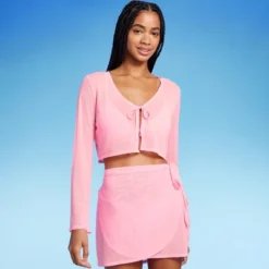 Women's Tie-Front Cropped Mesh Cover Up Cardigan - Wild Fable™ 11 Women's Tie-Front Cropped Mesh Cover Up Cardigan - Wild Fable™ -Wild Fable GUEST 7eb56840 aab6 463f a33b 68784829e296