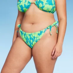 Women's Adjustable Coverage Bikini Bottom - Wild Fable™ Blue/Green Tropical Print -Wild Fable GUEST 808a435c 0d3d 45cd 9338 bcdb9fb42a32