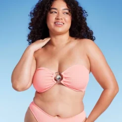 Women's Pucker Textured Center Front Shell Detail Bandeau Bikini Top - Wild Fable™ -Wild Fable GUEST 81c3b216 171e 4eff af7e e38773a2128a