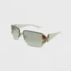 Women's Rimless Butterfly Wrap Sunglasses - Wild Fable™ White -Wild Fable GUEST 841a0c09 e27e 4ddd a3d6 fa96e06b4e95