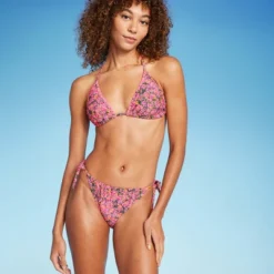 Women's Side-Tie Cheeky Bikini Bottom - Wild Fable™ Pink Floral Print 10 Women's Side-Tie Cheeky Bikini Bottom - Wild Fable™ Pink Floral Print -Wild Fable GUEST 85e372e1 2c6c 4b59 aa06 672beea5af00