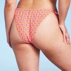 Women's Ultra High Leg Adjustable Coverage Bikini Bottom - Wild Fable™ Orange Tile Print -Wild Fable GUEST 89bc93e0 0cc1 442e a82d 4ded88af3b2e