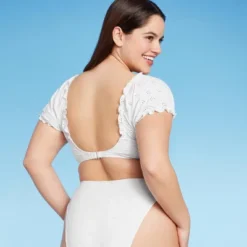 Women's Puff Sleeve Eyelette Bralette Bikini Top - Wild Fable™ White 13 Women's Puff Sleeve Eyelette Bralette Bikini Top - Wild Fable™ White -Wild Fable GUEST 8faf993b 81a4 4fe9 8a8f 31b7fa962180
