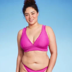 Women's Smocked Detail Longline Bikini Top - Wild Fable™ Purple -Wild Fable GUEST 93f35464 1f9d 4868 9c78 ae954c5ab1c6