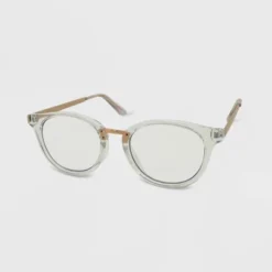 Women's Crystal Round Blue Light Filtering Glasses - Wild Fable™ Clear