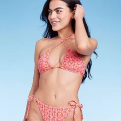 Women's U Bralette Multiway Bikini Top - Wild Fable™ Orange Tile Print -Wild Fable GUEST 9ae2c4fa 6a12 4c17 9492 adbb31b8d21f