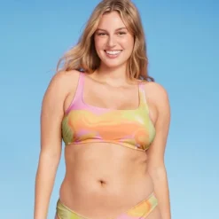 Women's Bralette Bikini Top - Wild Fable™ Pink/Orange/Yellow Tie-Dye -Wild Fable GUEST 9fe581fa 798f 4f86 8484 e6e06ab0e62e
