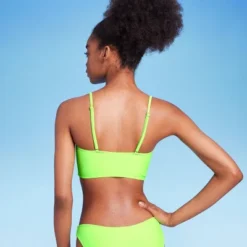 Women's Lace-Up Longline Bikini Top - Wild Fable™ Neon Green -Wild Fable GUEST a2b94c27 0598 490a 82e1 251744570464