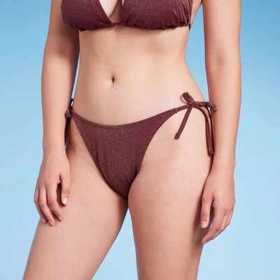 Women's Side-Tie High Leg Extra Cheeky Bikini Bottom - Wild Fable™ Brown 5 Women's Side-Tie High Leg Extra Cheeky Bikini Bottom - Wild Fable™ Brown - Image 3
