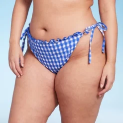 Women's Side-Tie Ultra High Leg Super Cheeky Bikini Bottom - Wild Fable™ Cobalt Blue Gingham Print 17 Women's Side-Tie Ultra High Leg Super Cheeky Bikini Bottom - Wild Fable™ Cobalt Blue Gingham Print -Wild Fable GUEST a5153fd8 a209 4f3b 9778 094031493ab2