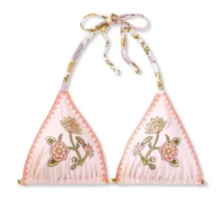Women's Embroidered Detail Triangle Bikini Top - Wild Fable™ Multi Floral Print -Wild Fable GUEST ab9a1794 8ff8 4f4f 95f1 00528fd26c79