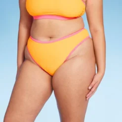 Women's Colorblock Ultra High Leg Extra Cheeky Bikini Bottom - Wild Fable™ Orange/Pink -Wild Fable GUEST b160bda9 90c9 49e3 a957 68ca96e2ba74