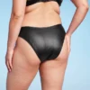 Women's Faux Leather High Leg Extra Cheeky Bikini Bottom - Wild Fable™ Black -Wild Fable GUEST c044c550 af0e 4e0c 9292 977168e5828f