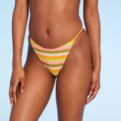 Women's Extra Cheeky Extra High Leg Crochet Bikini Bottom - Wild Fable™ Multi Orange Striped -Wild Fable GUEST c16e9bdb fb77 448e a2b6 8f1bf9527087