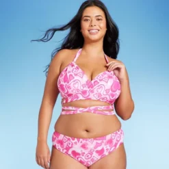 Women's Wrap Bralette Bikini Top - Wild Fable™ Pink Heart Print -Wild Fable GUEST cbf1d757 25f2 443b 9de8 12f87a7677e9