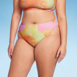 Women's High Leg Cheeky Bikini Bottom - Wild Fable™ Pink/Orange/Yellow Tie-Dye -Wild Fable GUEST cf82d66a 08d0 4b14 a58e 1d131b1defbb